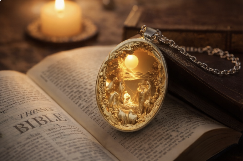 Sacred Light Pendant — A Symbol of Faith, Peace & Protection ✨
