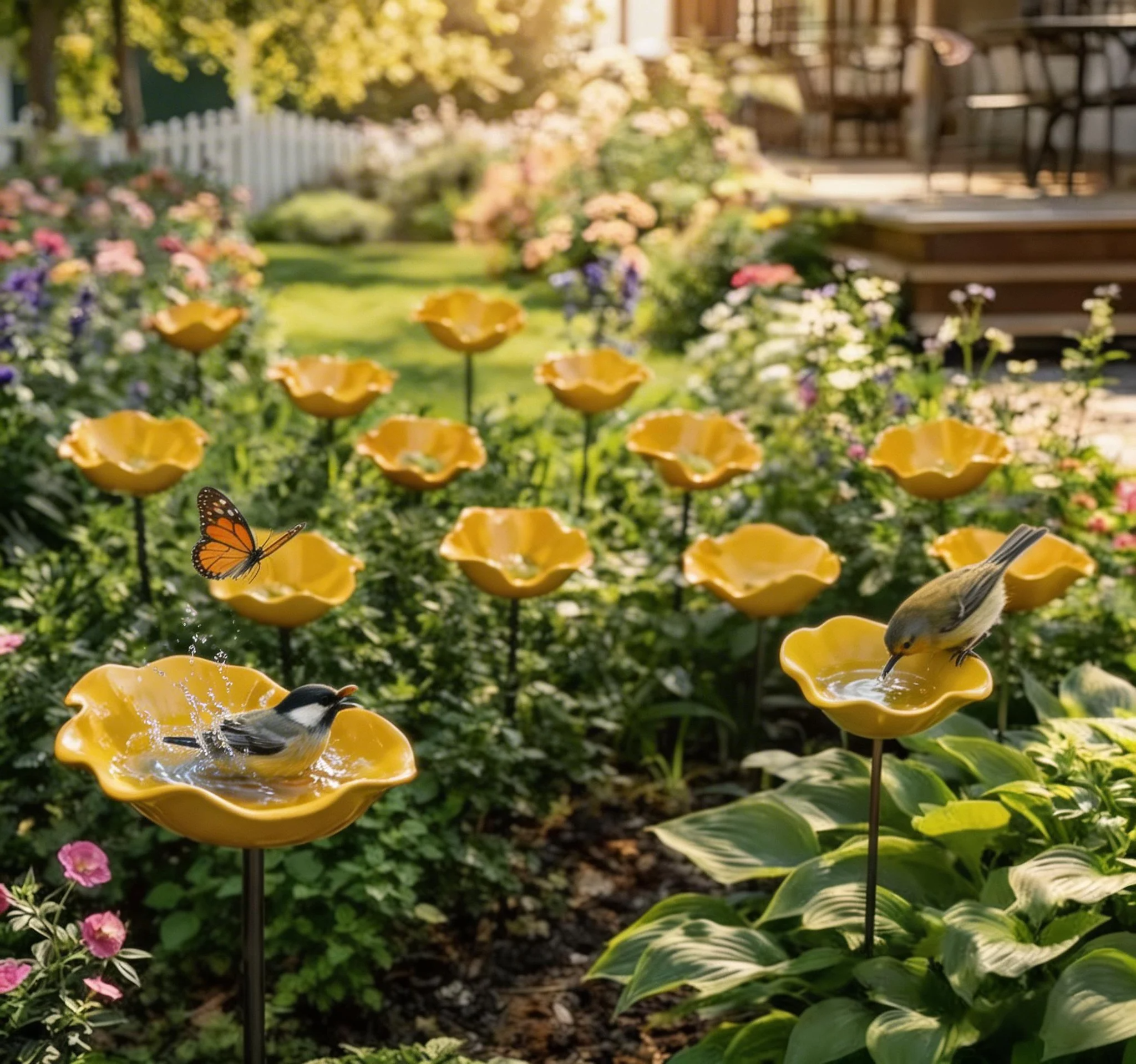 🌸 Everlasting Garden Blooms - Handmade Metal Flower Garden Stake🐦