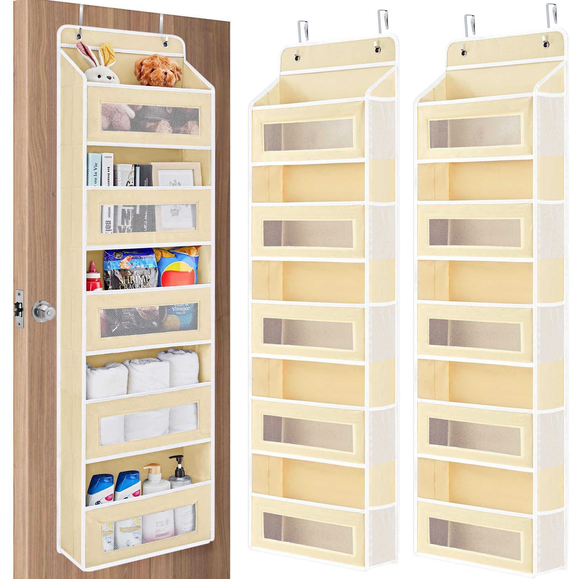 Over the Door Organizer Storage - Swing-Proof &amp; Multipurpose Space Saver
