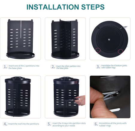 MAKEUP ORGANIZER 360-DEGREE ROTATING ROUND