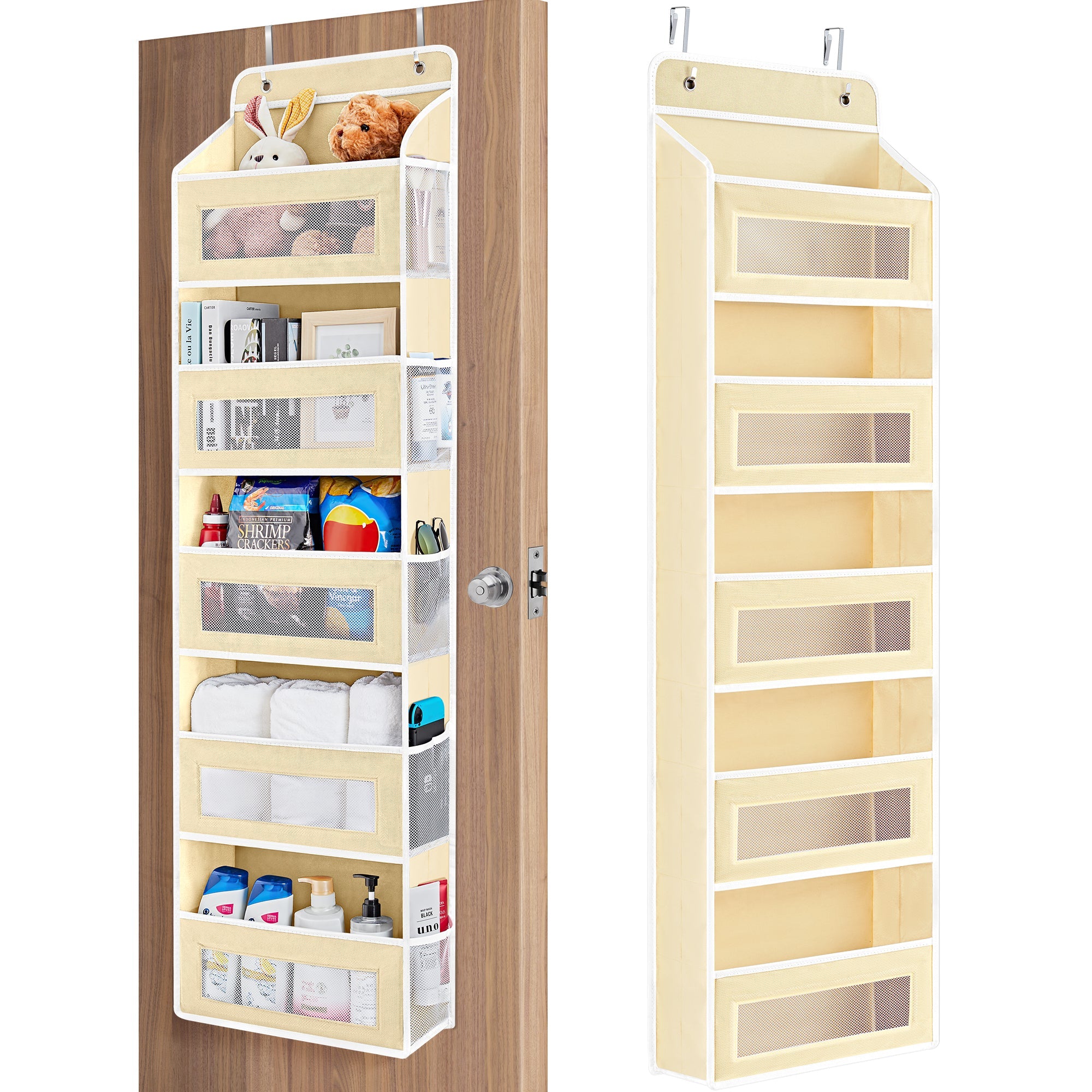 Over the Door Organizer Storage - Swing-Proof &amp; Multipurpose Space Saver