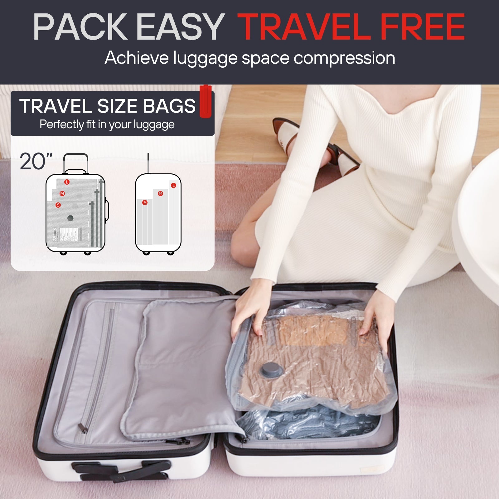 Travel Vacuum Storage Bags Pack