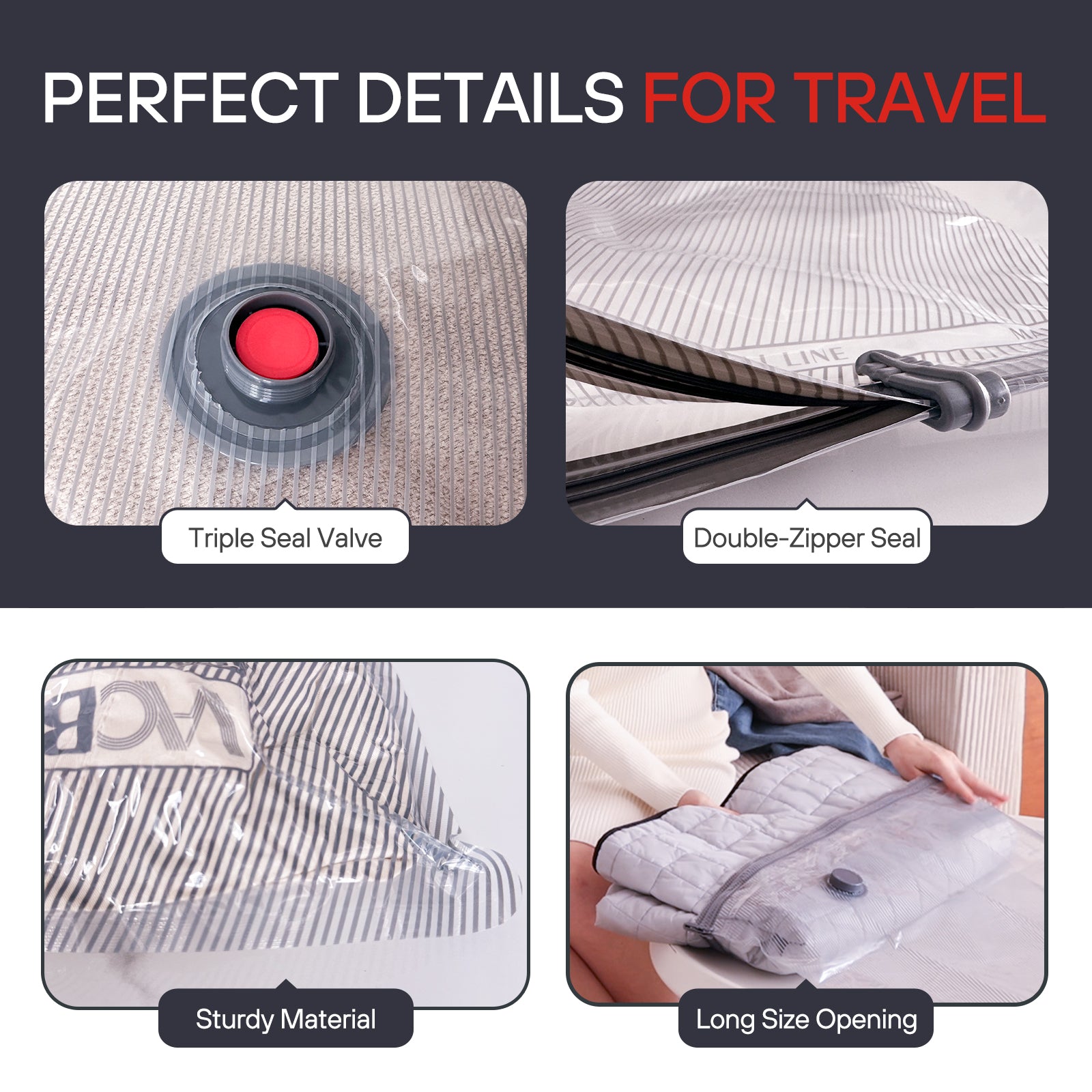 Travel Vacuum Storage Bags Pack