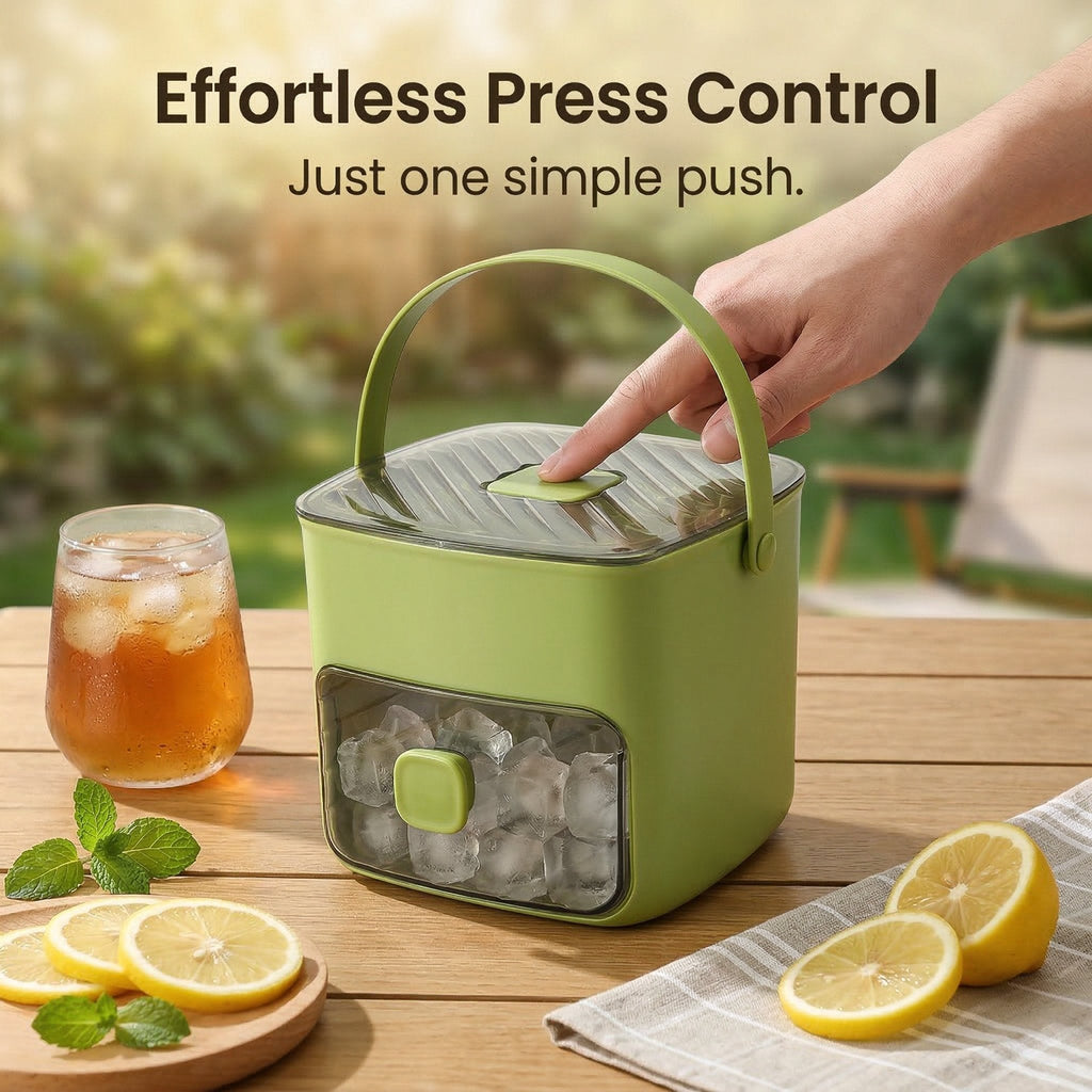2-in-1 Large Capacity Ice Maker & Storage Bin Set