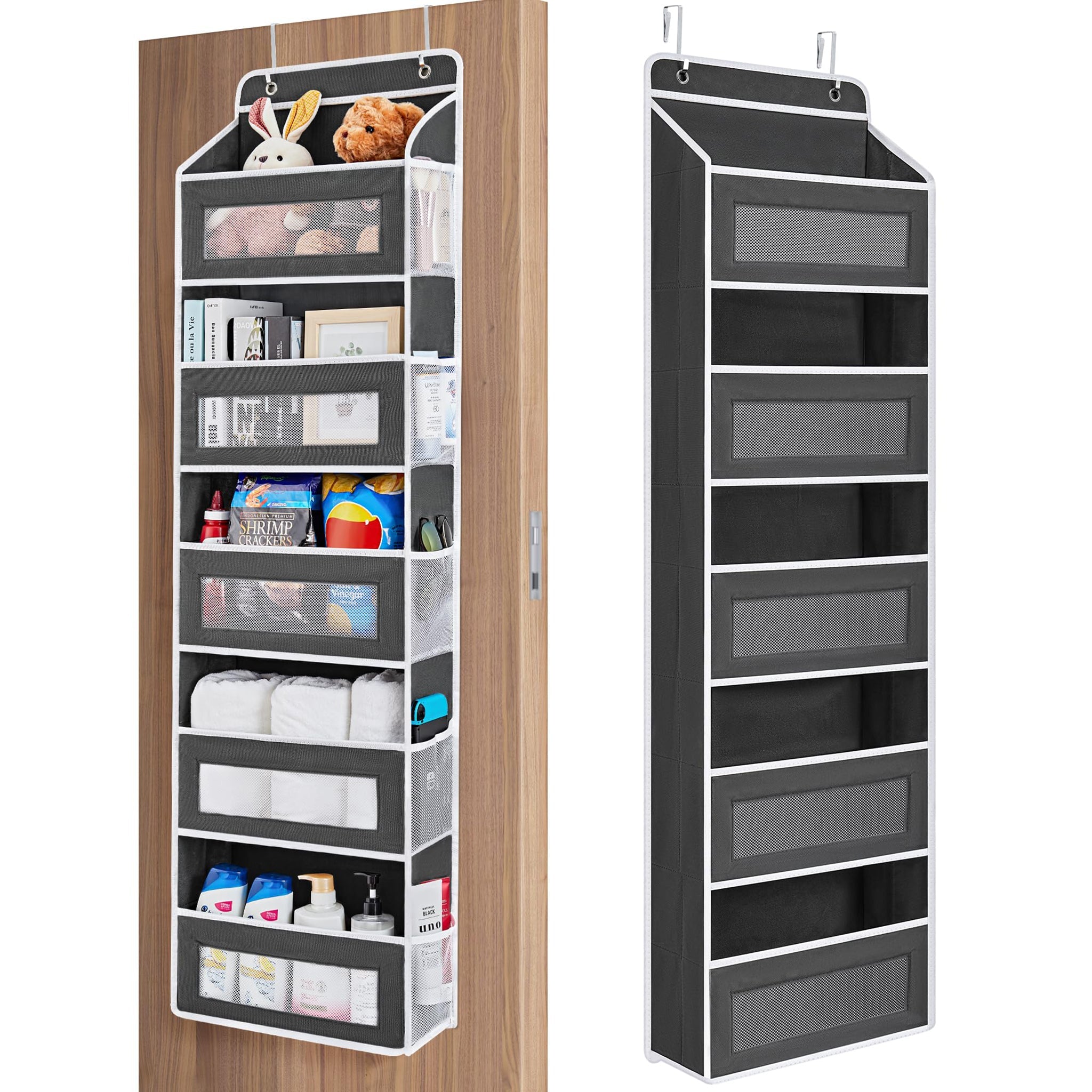 Over the Door Organizer Storage - Swing-Proof &amp; Multipurpose Space Saver
