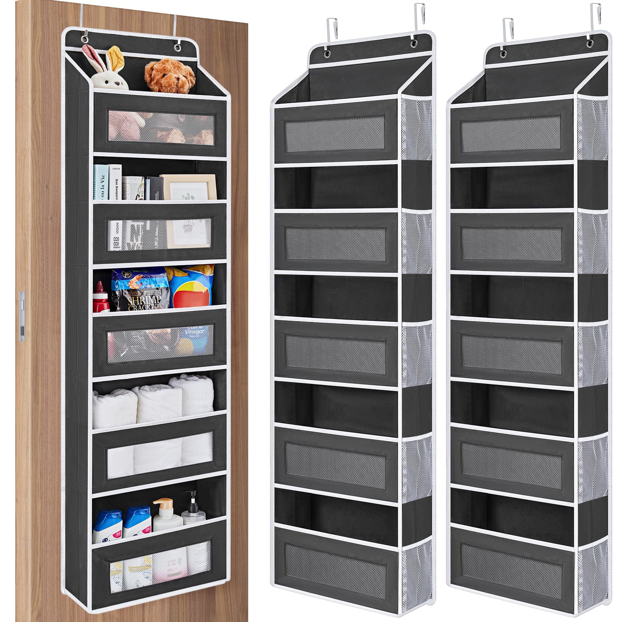 Over the Door Organizer Storage - Swing-Proof &amp; Multipurpose Space Saver