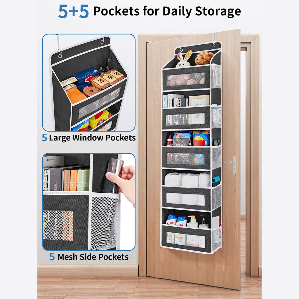 Over the Door Organizer Storage - Swing-Proof &amp; Multipurpose Space Saver