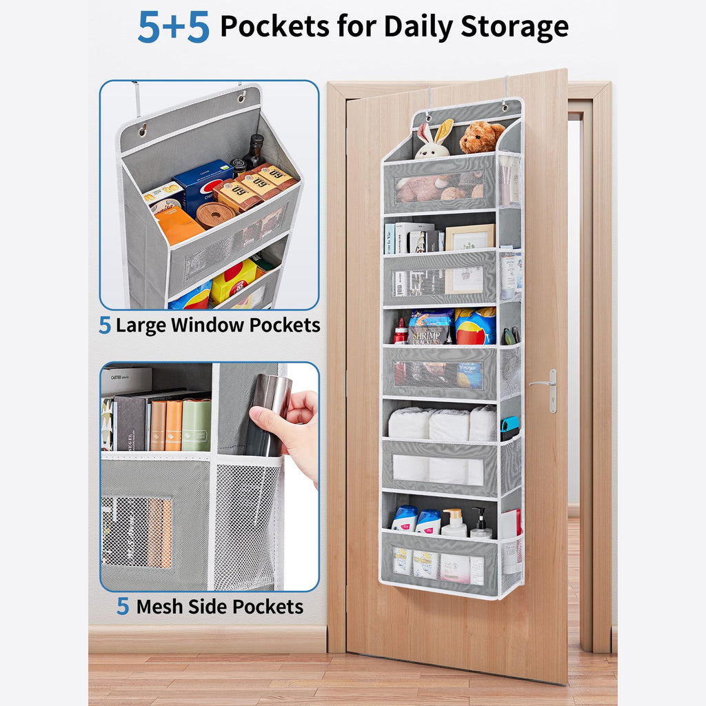 Over the Door Organizer Storage - Swing-Proof &amp; Multipurpose Space Saver