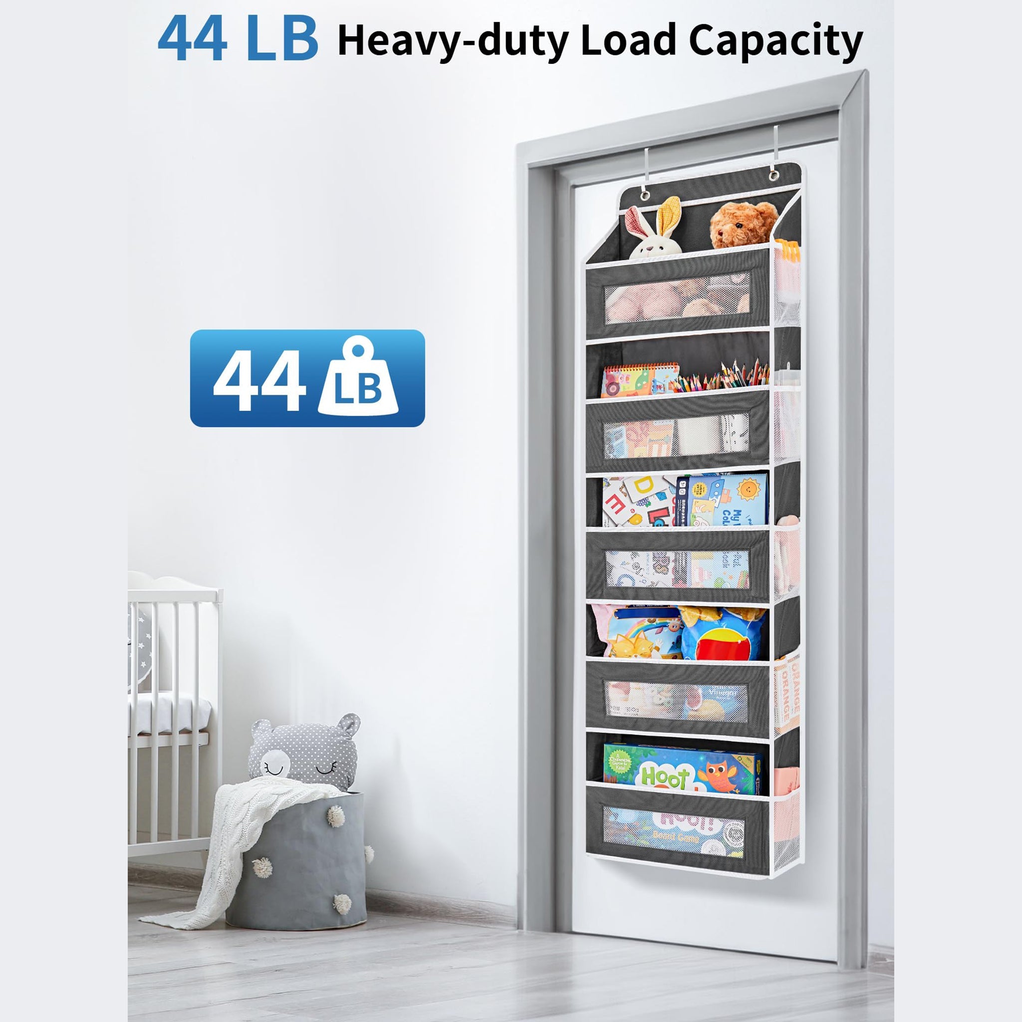 Over the Door Organizer Storage - Swing-Proof &amp; Multipurpose Space Saver