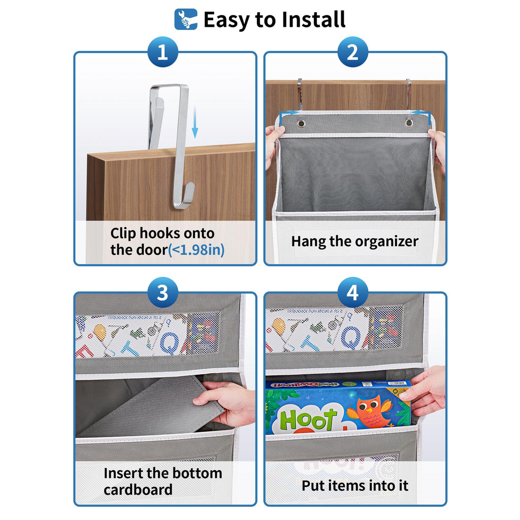 Over the Door Organizer Storage - Swing-Proof &amp; Multipurpose Space Saver