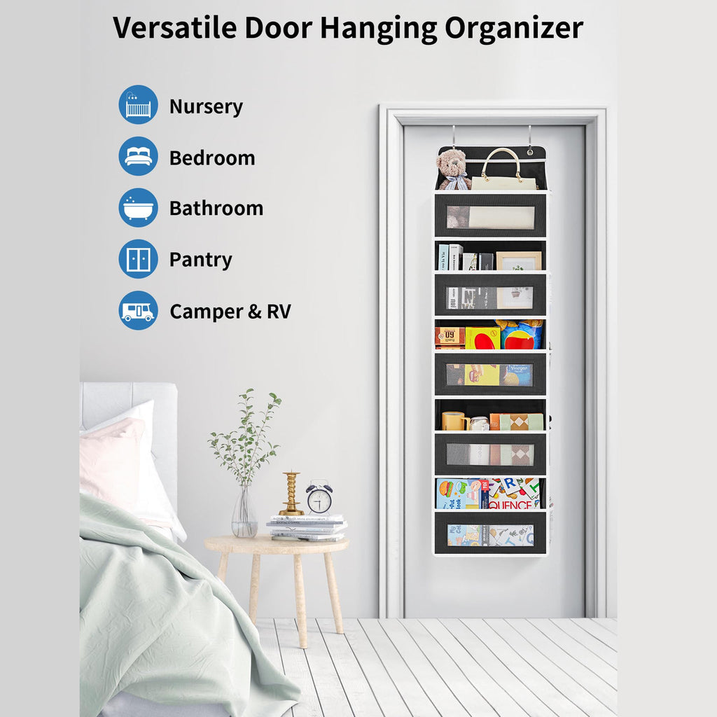 Over the Door Organizer Storage - Swing-Proof &amp; Multipurpose Space Saver