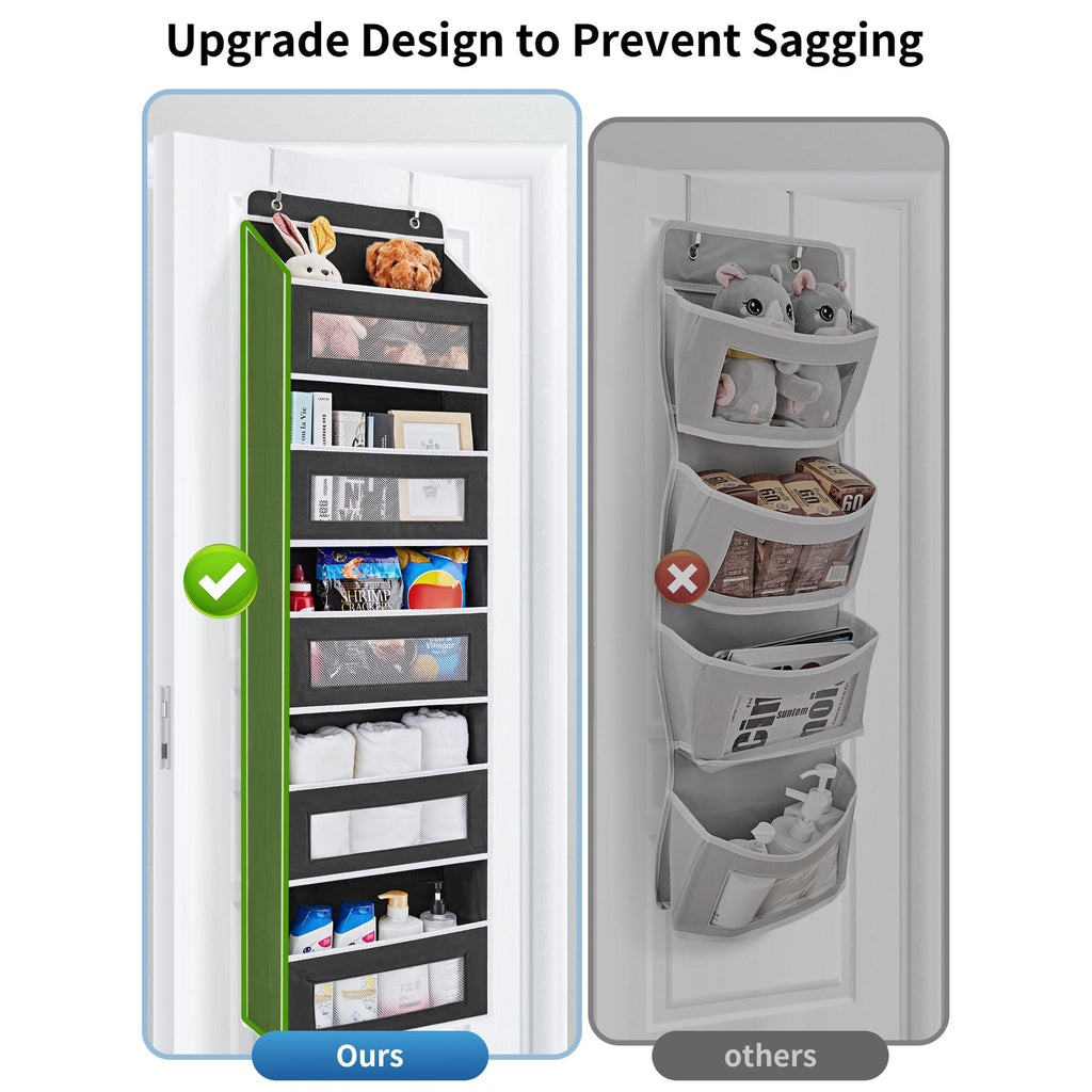 Over the Door Organizer Storage - Swing-Proof &amp; Multipurpose Space Saver