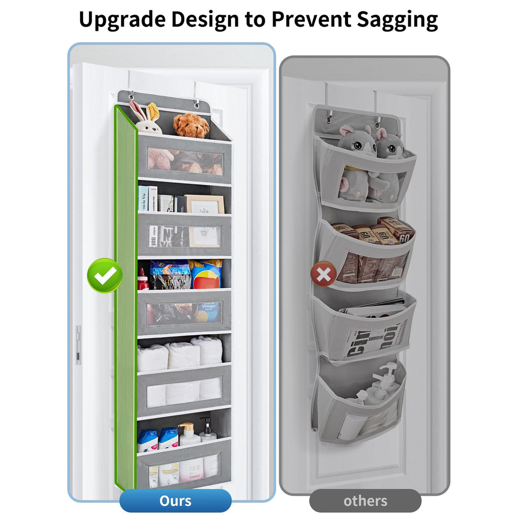 Over the Door Organizer Storage - Swing-Proof &amp; Multipurpose Space Saver
