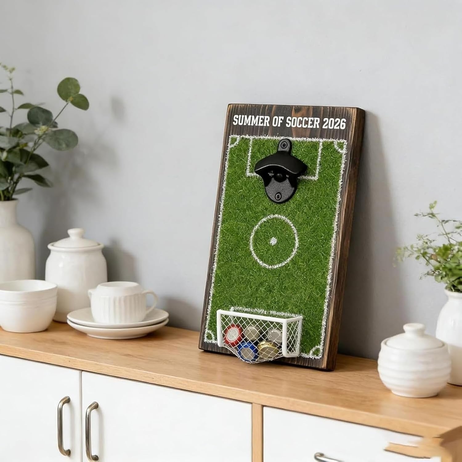 Soccer Field Bottle Opener Wall Decor