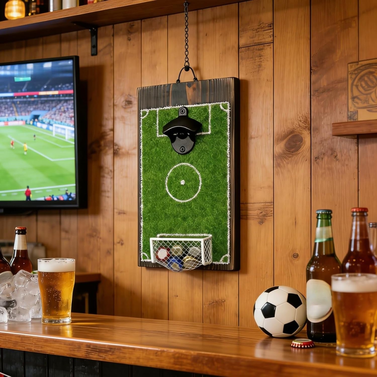 Soccer Field Bottle Opener Wall Decor