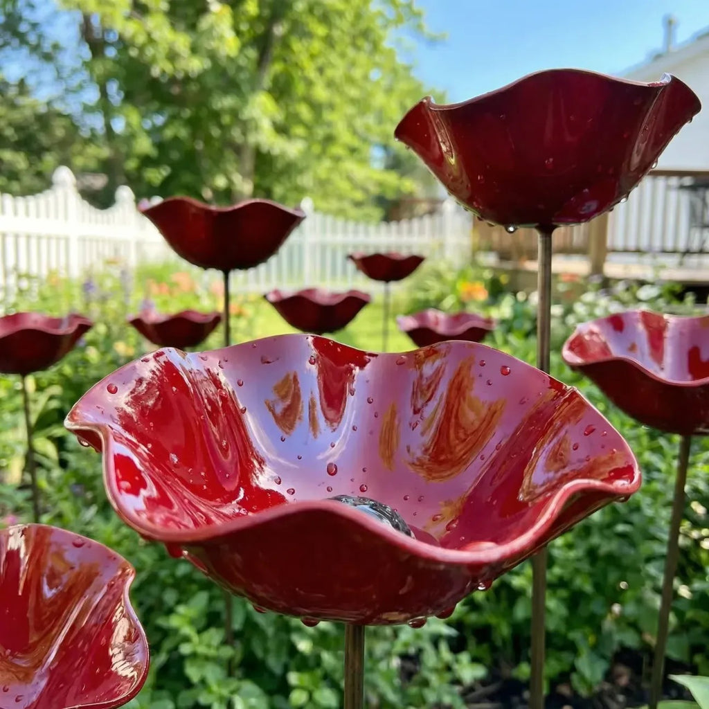 🌸 Everlasting Garden Blooms - Handmade Metal Flower Garden Stake🐦