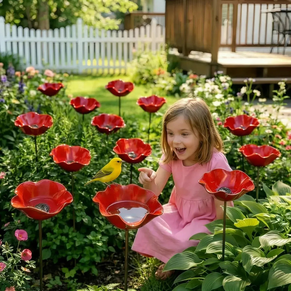 🌸 Everlasting Garden Blooms - Handmade Metal Flower Garden Stake🐦