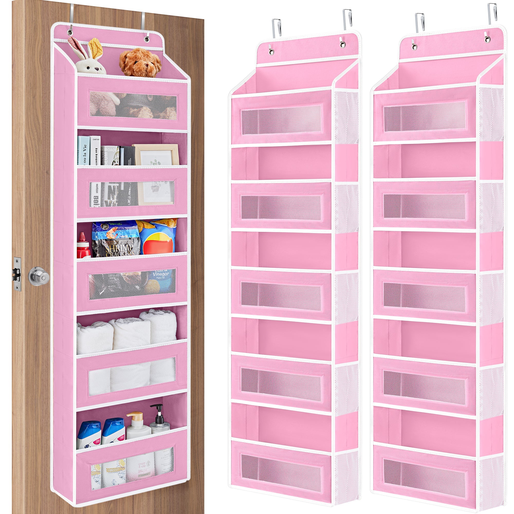Over the Door Organizer Storage - Swing-Proof &amp; Multipurpose Space Saver