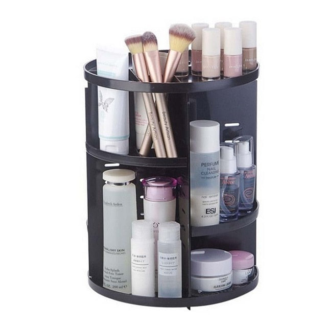 MAKEUP ORGANIZER 360-DEGREE ROTATING ROUND