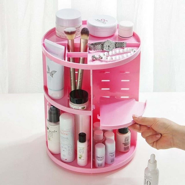 MAKEUP ORGANIZER 360-DEGREE ROTATING ROUND